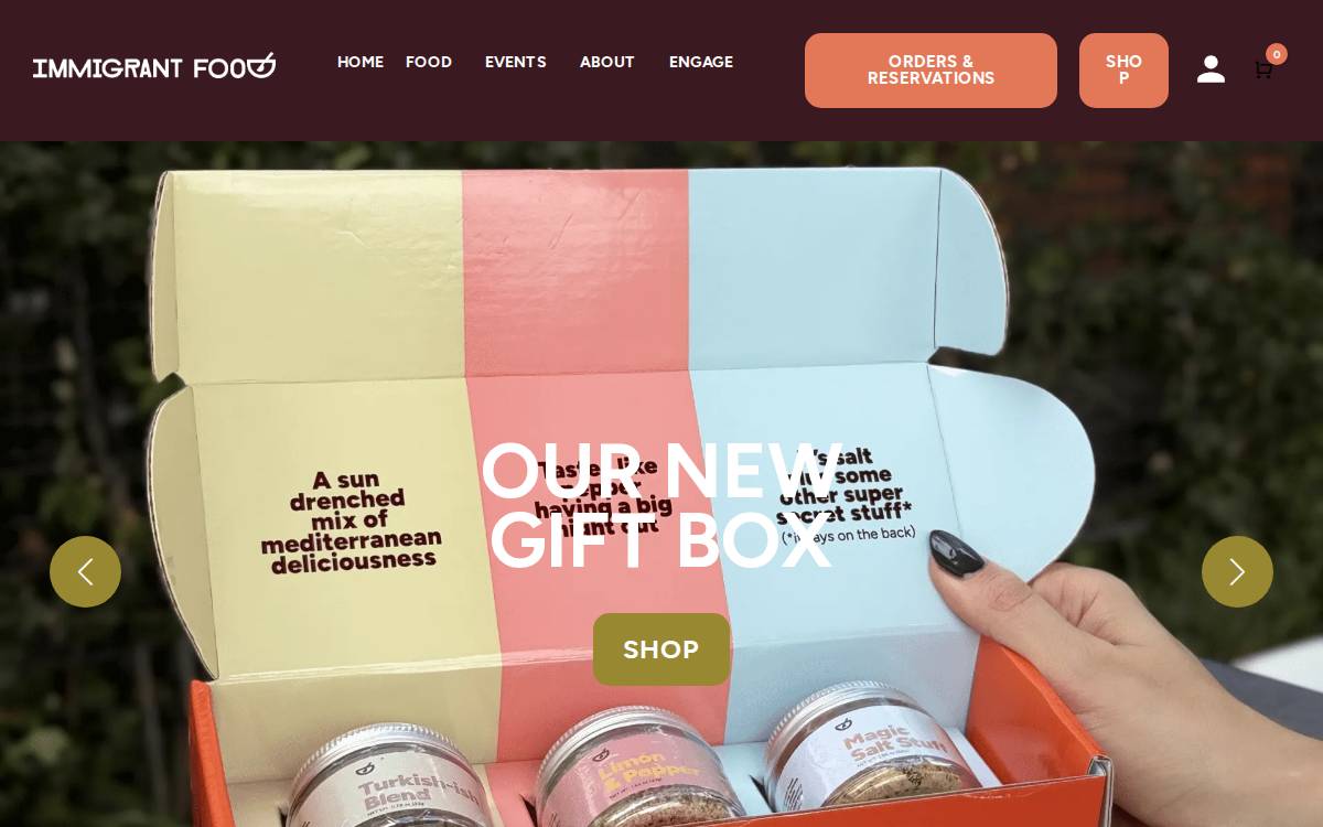 Immigrant Food website preview