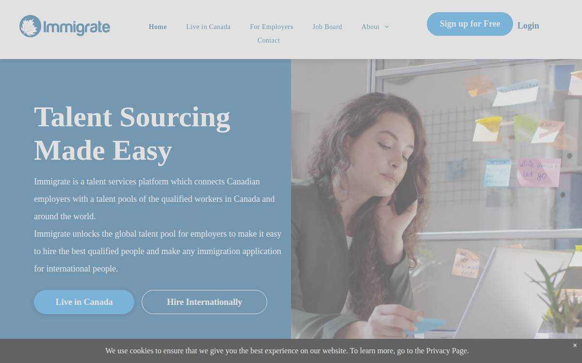 Immigrate website preview