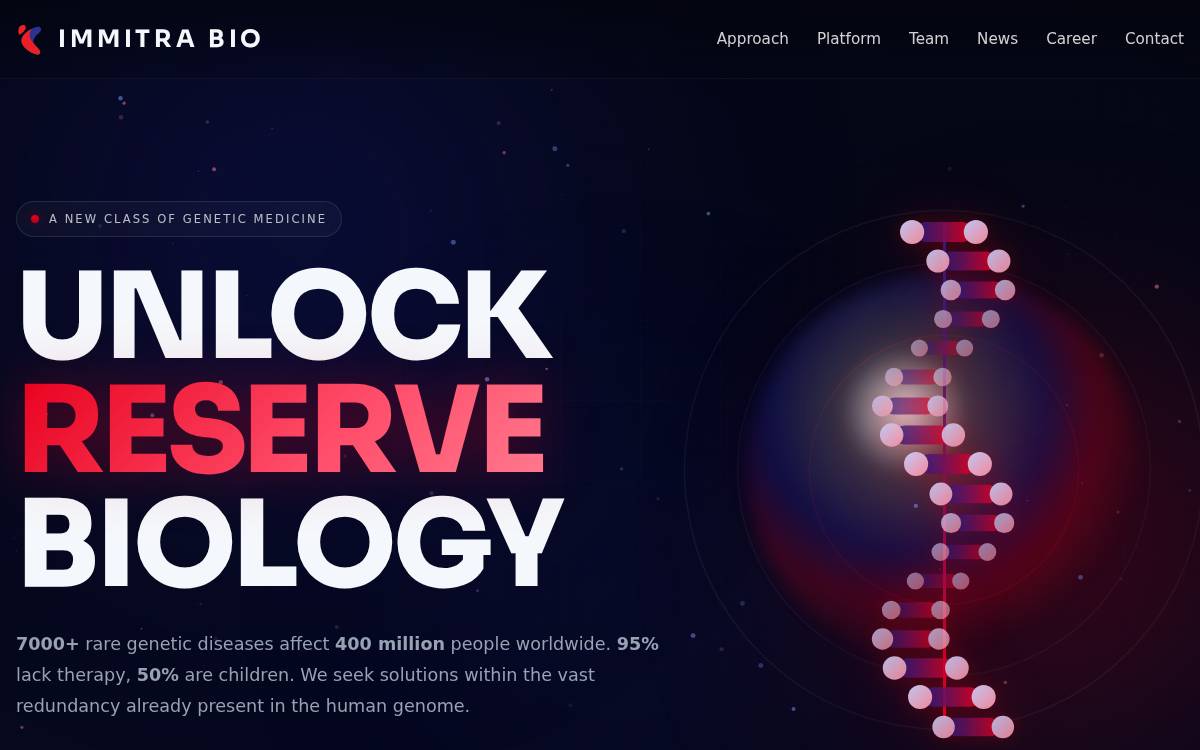 Immitra Bio website preview