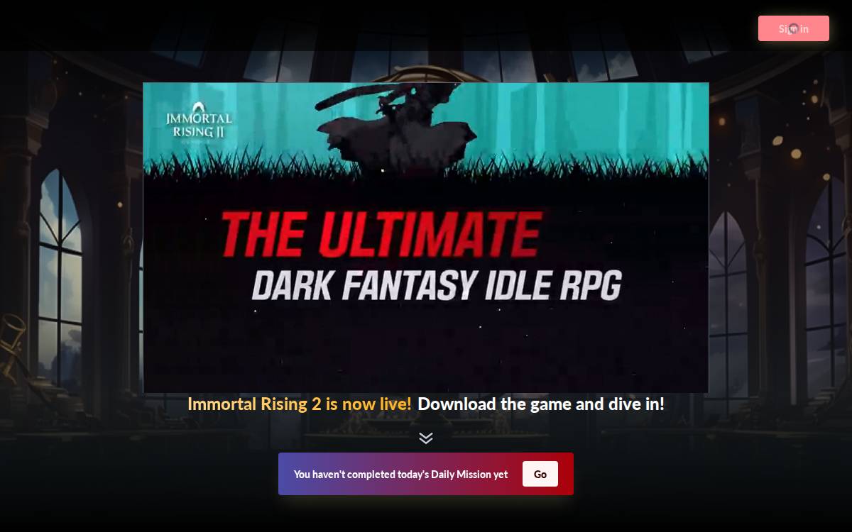 Immortal website preview