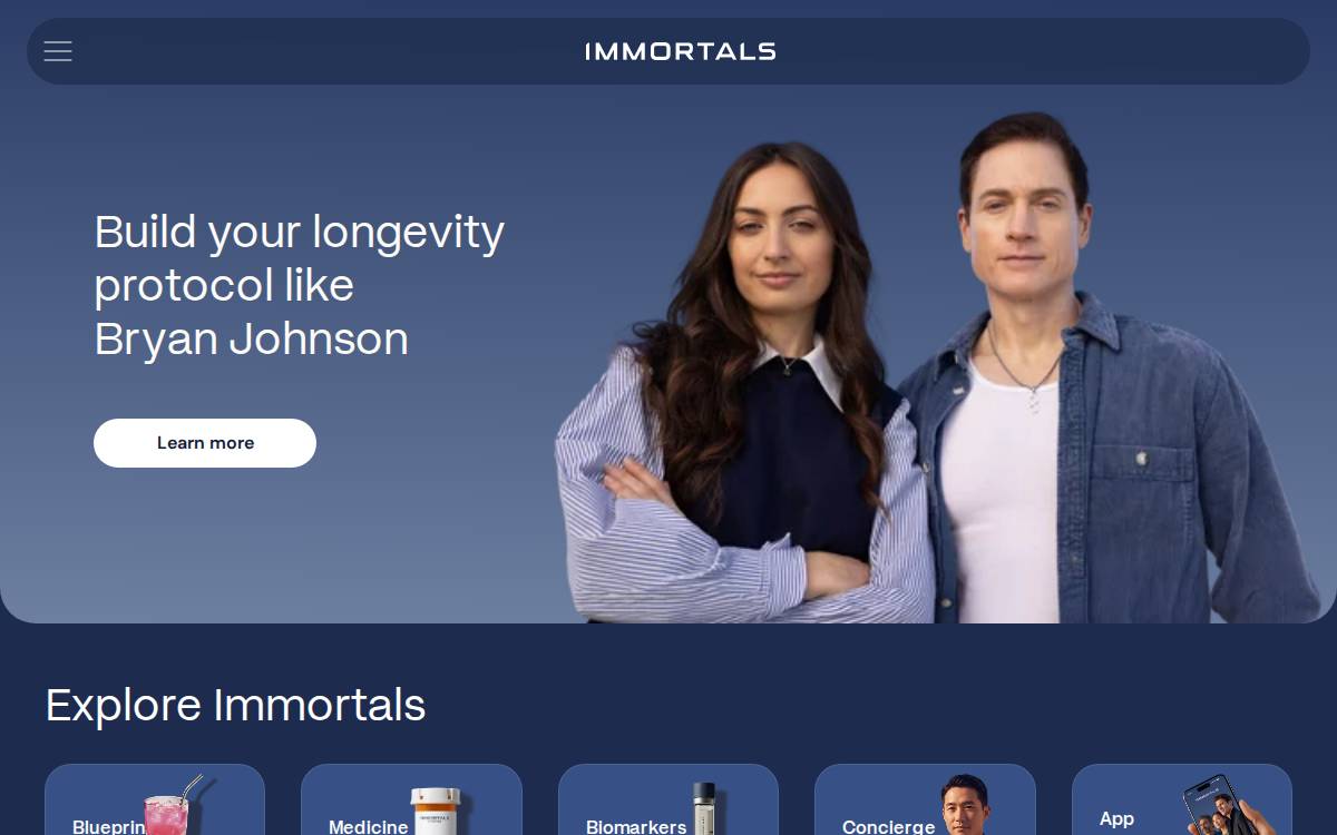 Immortals website preview