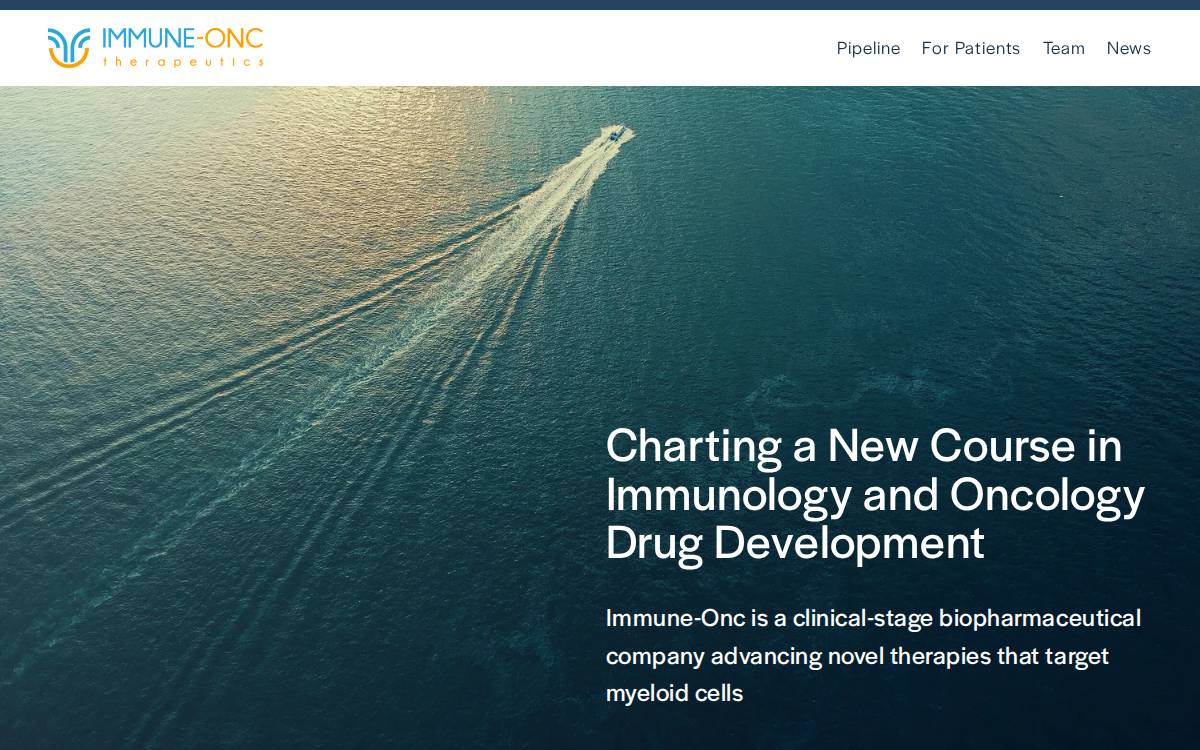 Immune-Onc Therapeutics website preview