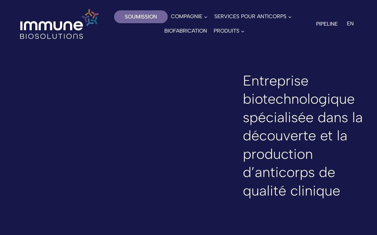 Immune Biosolutions website preview