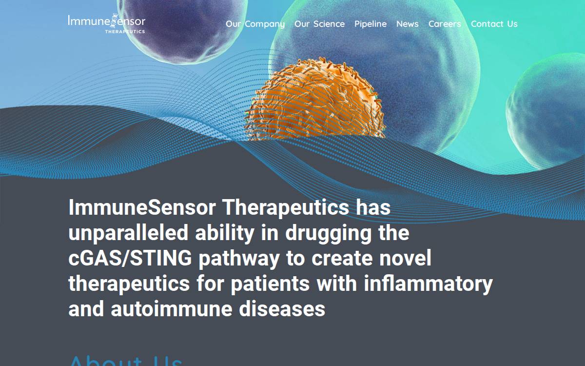 ImmuneSensor Therapeutics website preview
