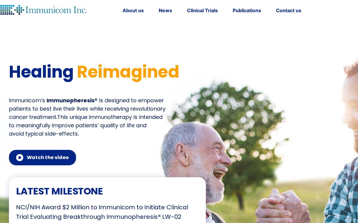 Immunicom website preview