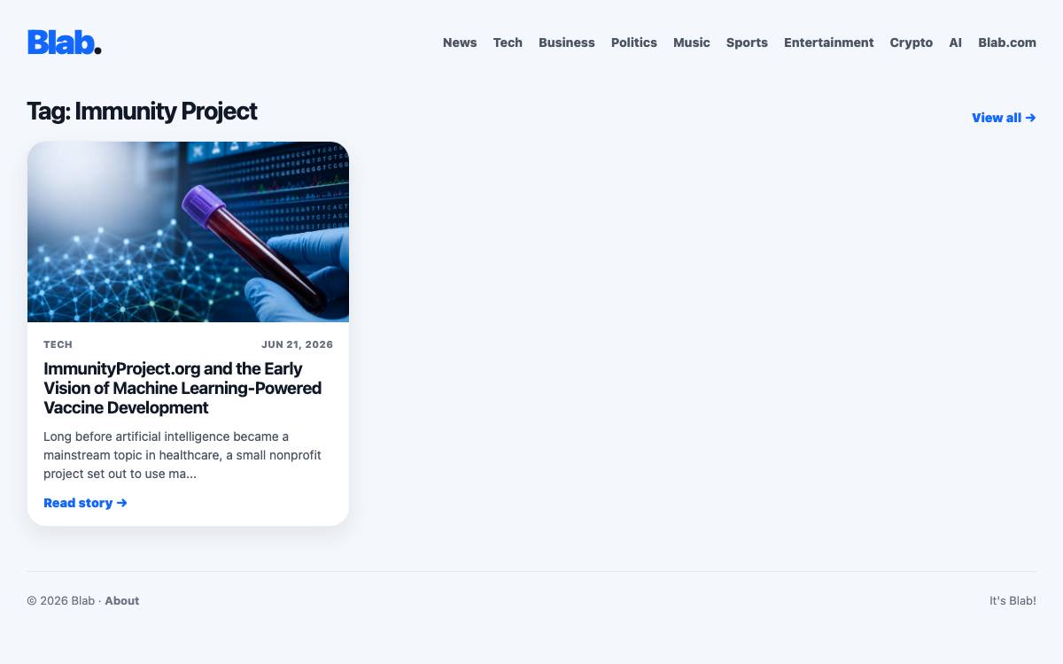 Immunity Project website preview