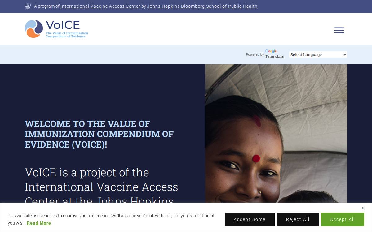 Immunization Evidence / VoICE website preview
