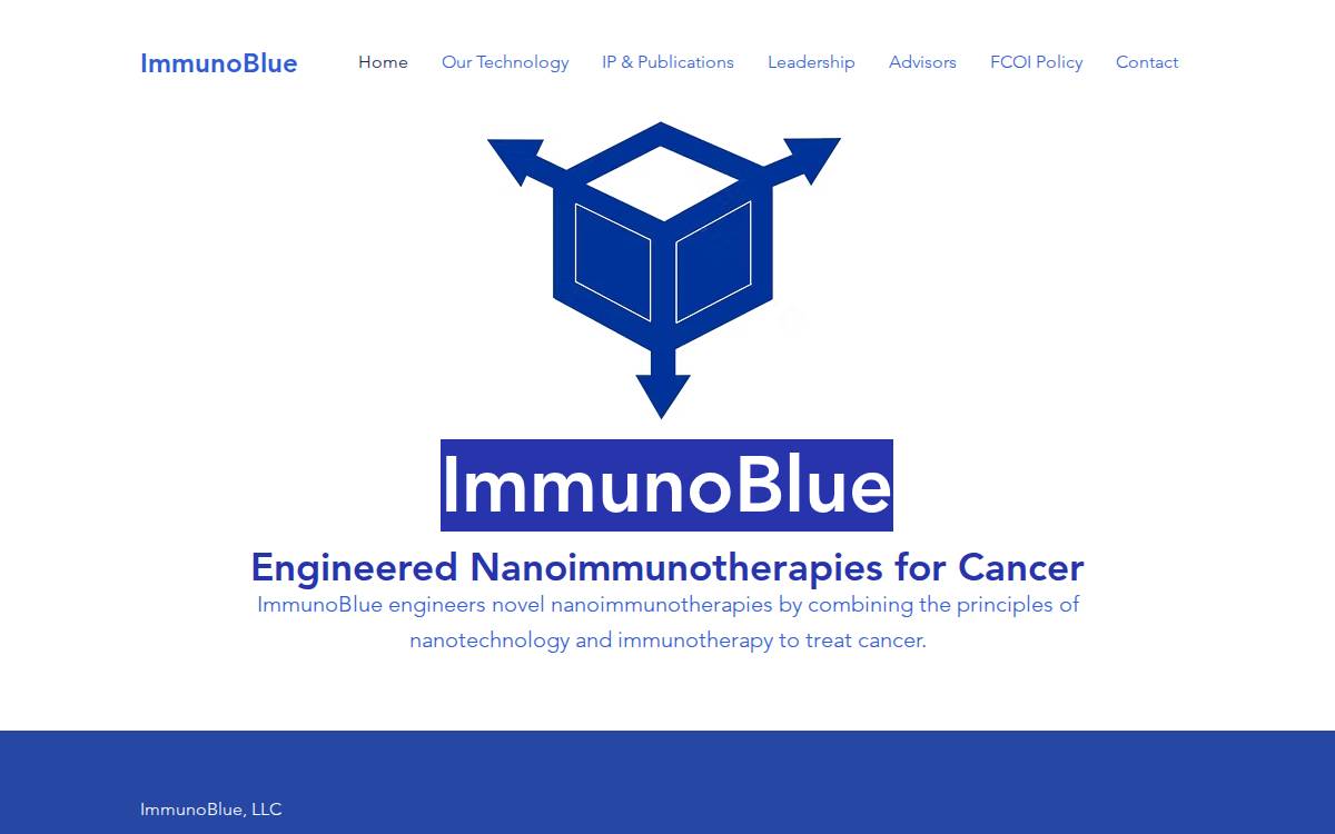 ImmunoBlue website preview