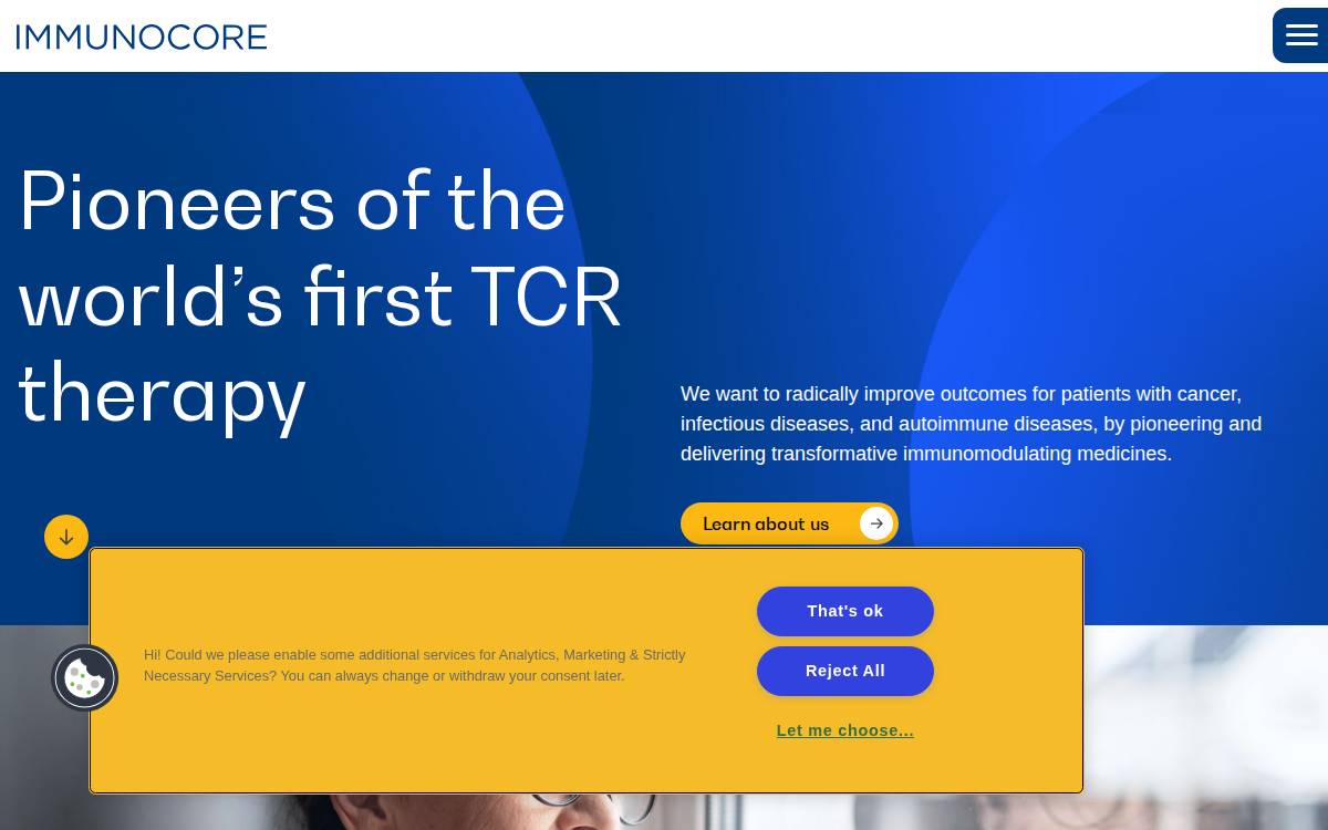 Immunocore website preview