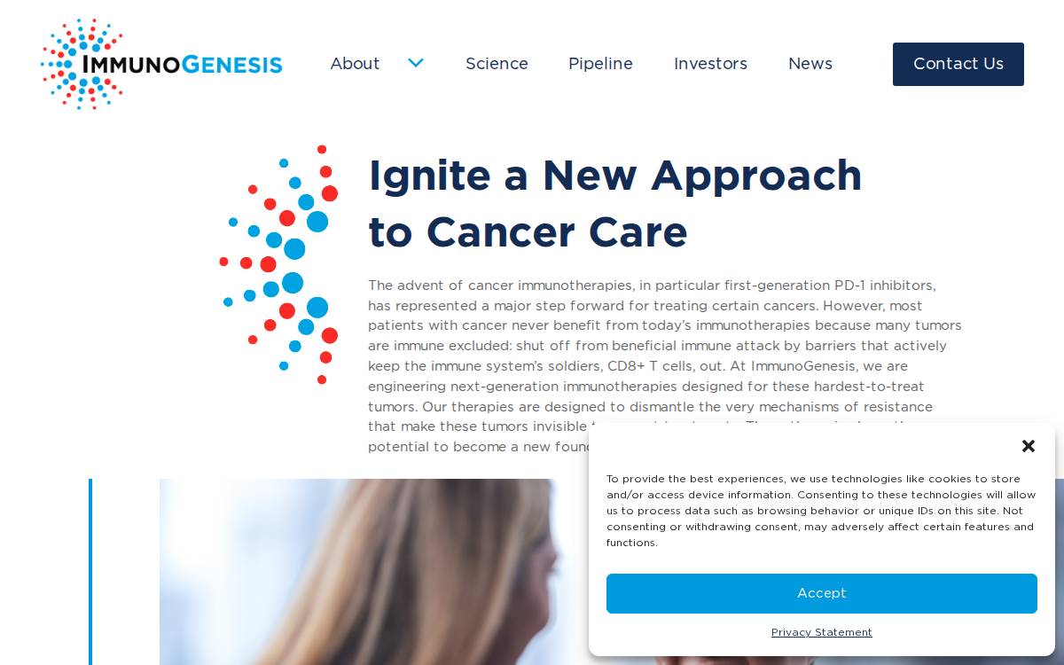 ImmunoGenesis website preview