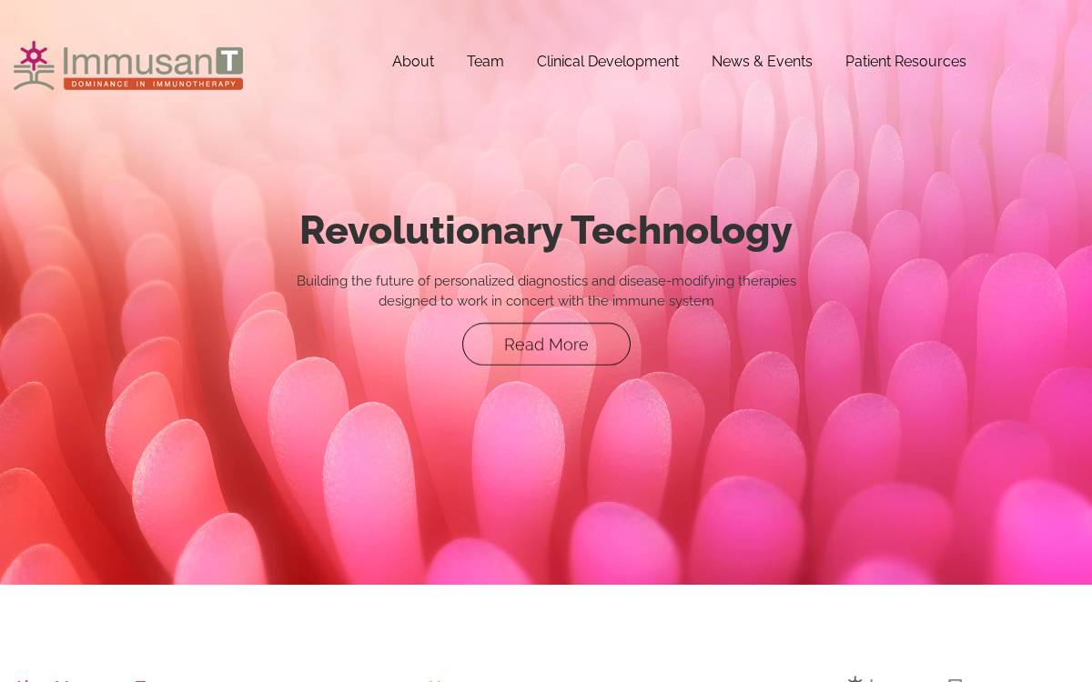 ImmusanT website preview