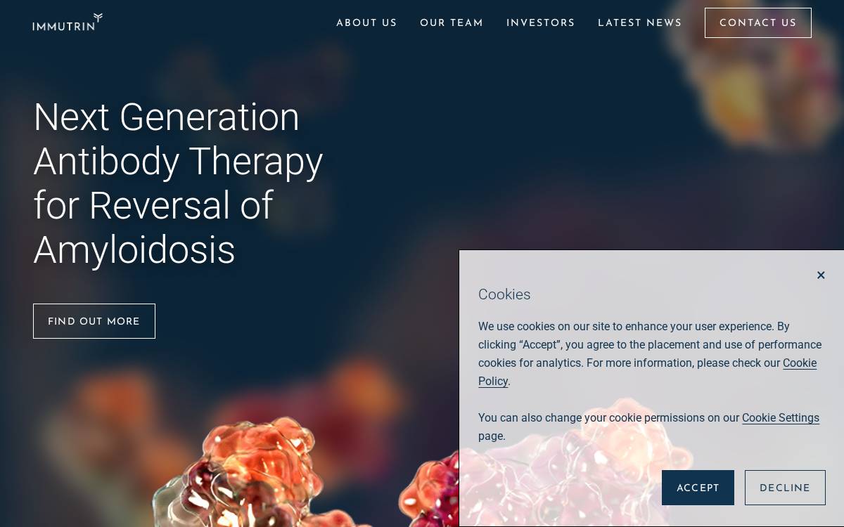 Immutrin website preview