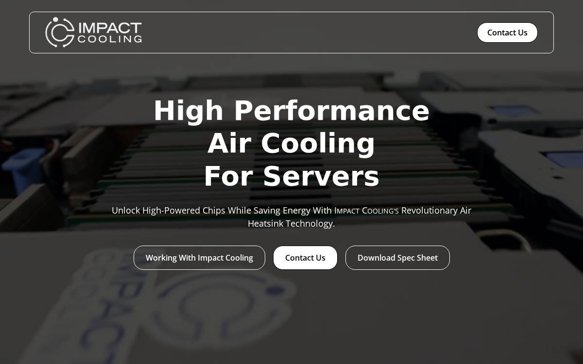 Impact Cooling website preview