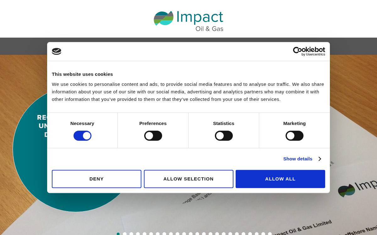 Impact Oil and Gas website preview