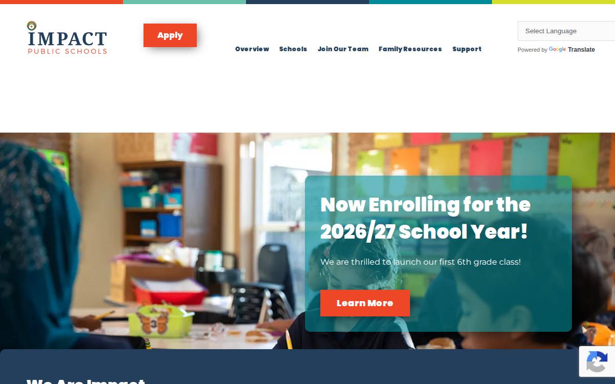 Impact Public Schools 4 Schools | WA Elementary website preview