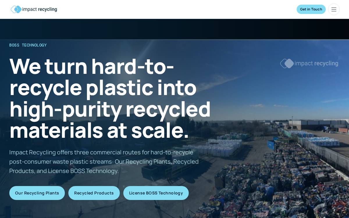 Impact Recycling website preview