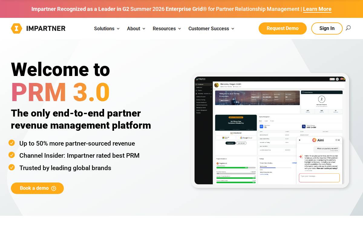 Impartner website preview