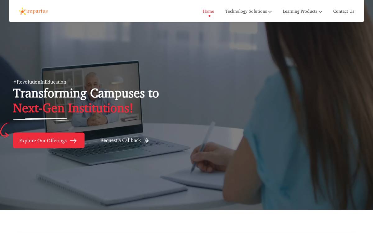 Impartus website preview