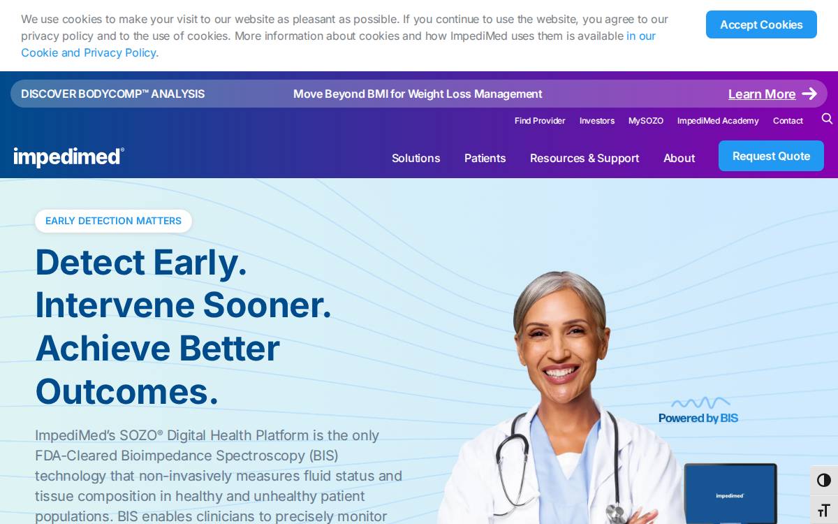 Impedimed website preview