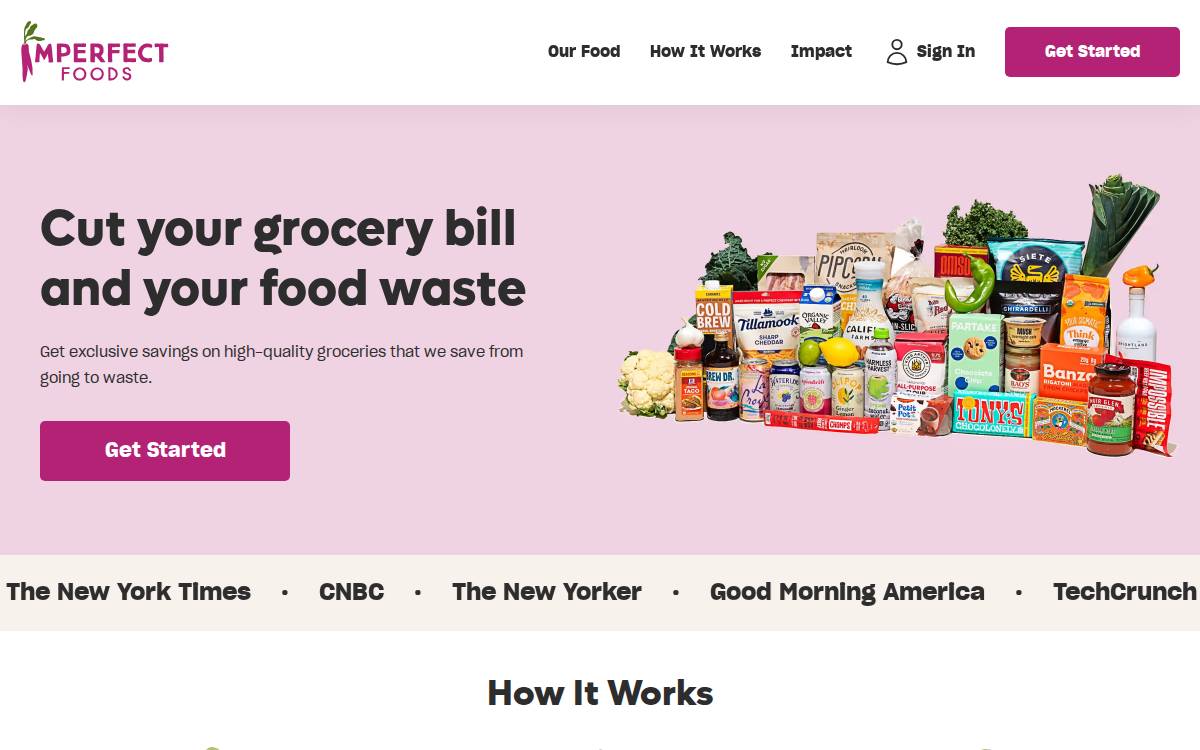 Imperfect Foods website preview