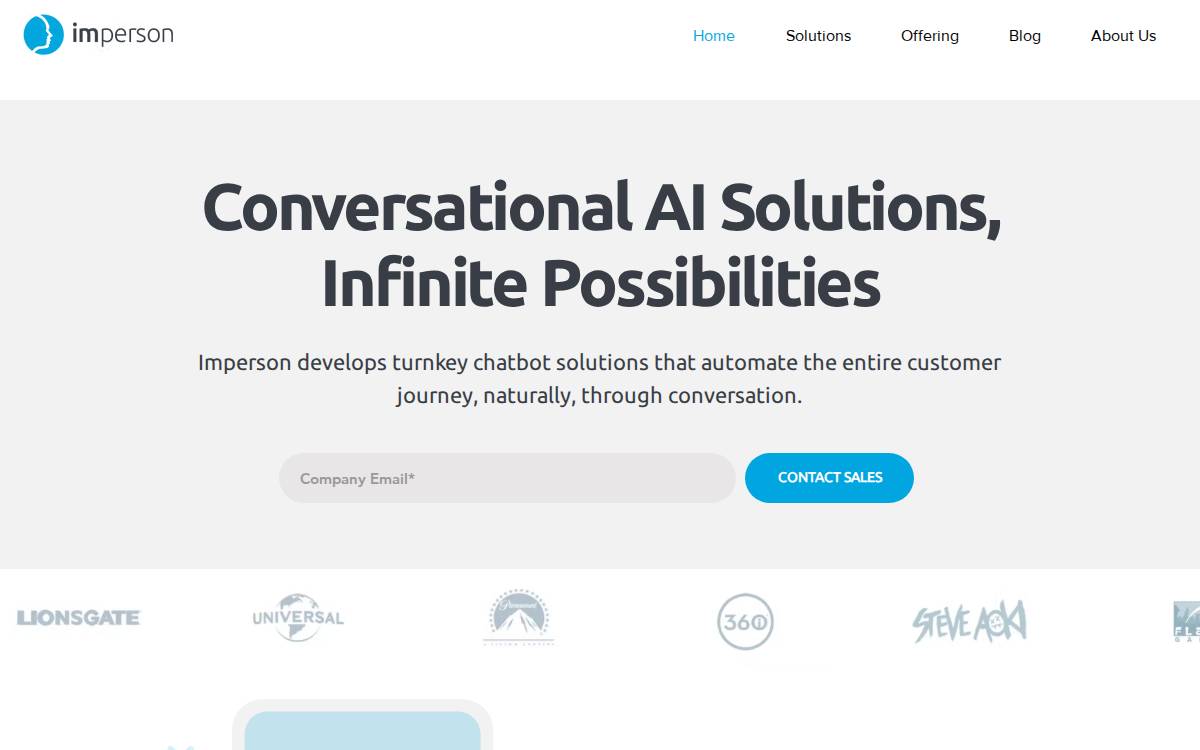 Imperson website preview