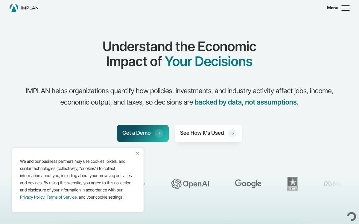 IMPLAN website preview