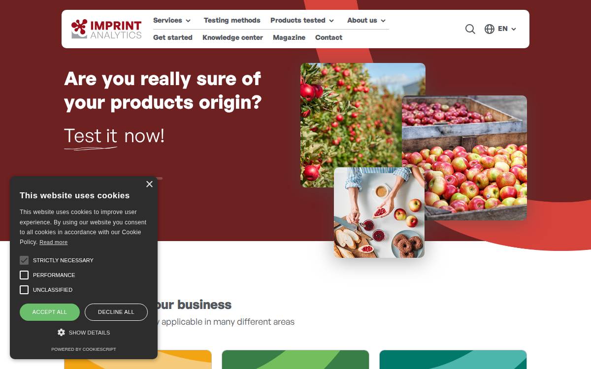 Imprint Analytics website preview