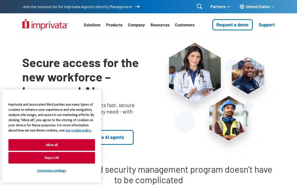 Imprivata website preview