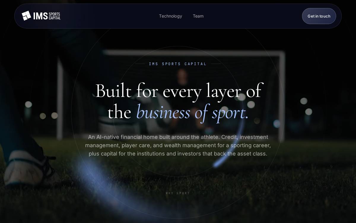 IMS Sports Details website preview
