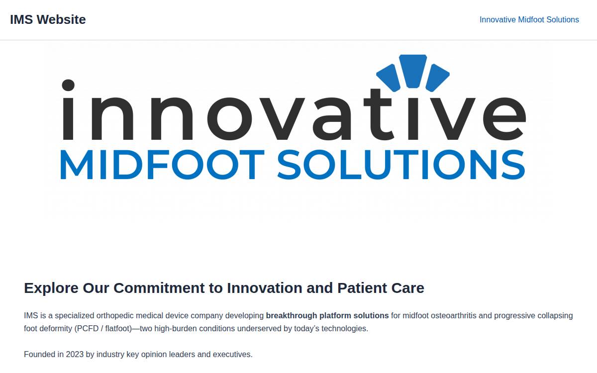 Imsortho website preview