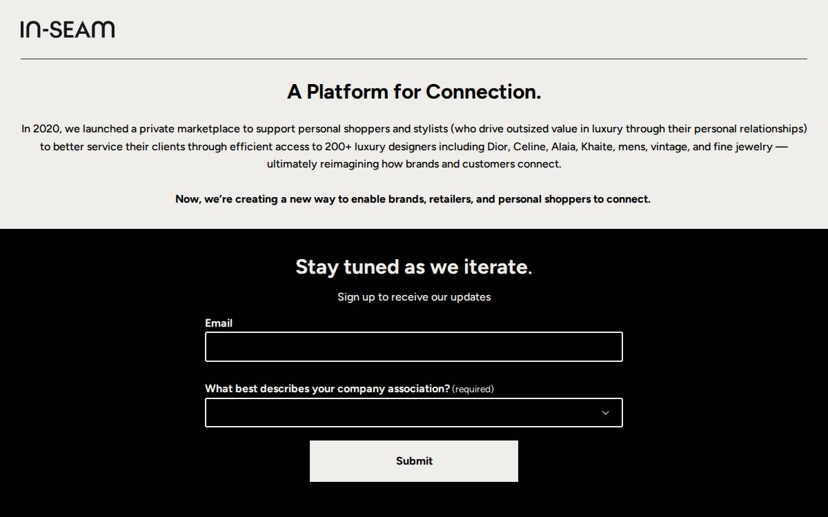 In Seam website preview