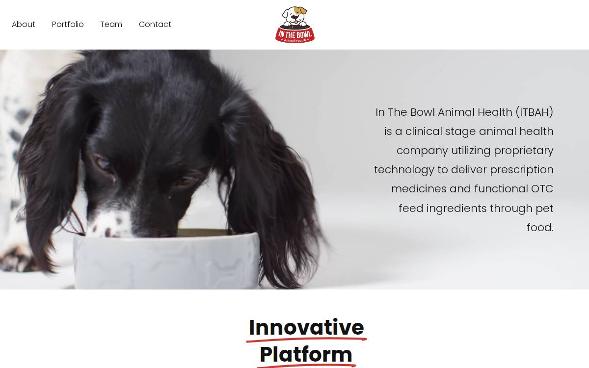 In the Bowl Animal Health website preview