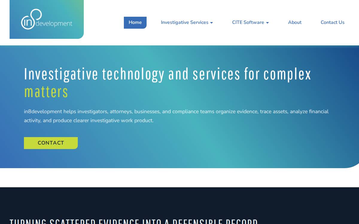 in8development website preview