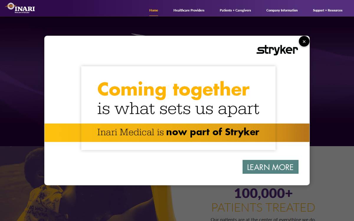 Inari Medical website preview