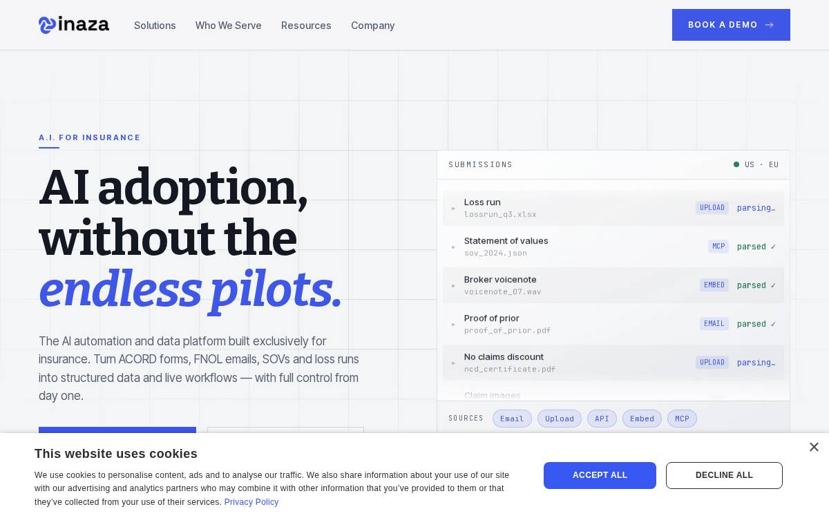 Inaza website preview