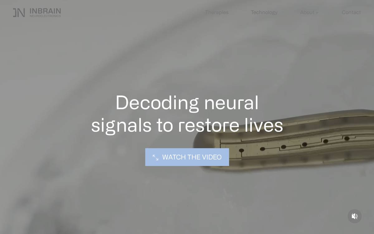 INBRAIN Neuroelectronics website preview