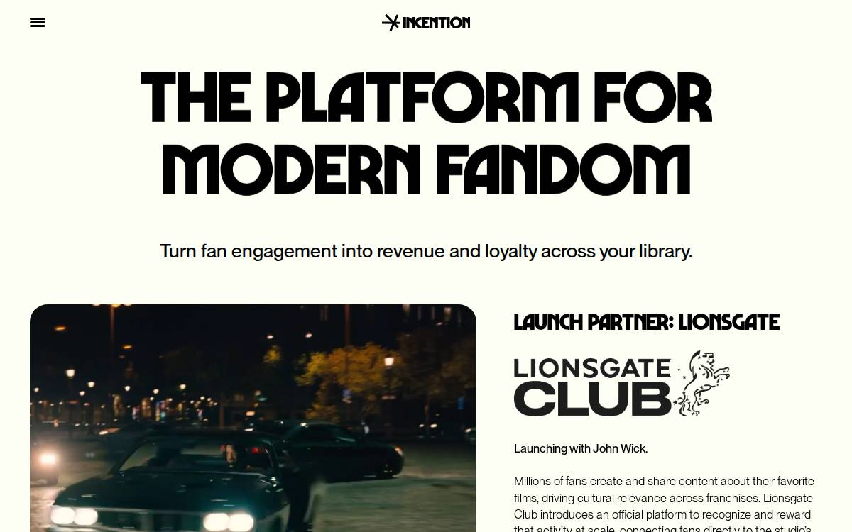 Incention website preview