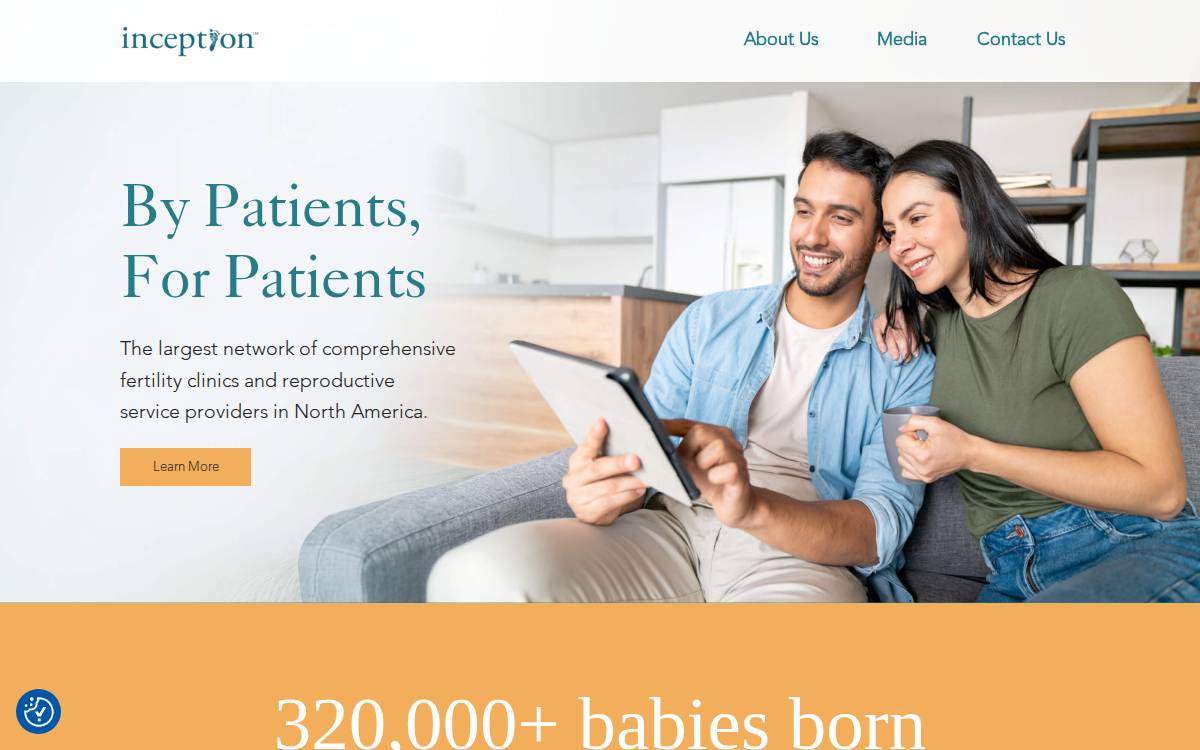 Inception Fertility Houston, TX website preview