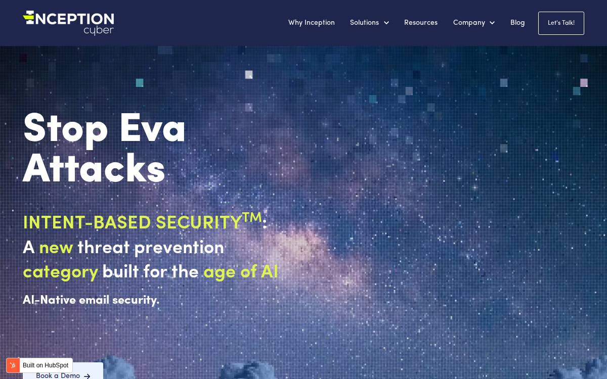 Inceptioncyber website preview