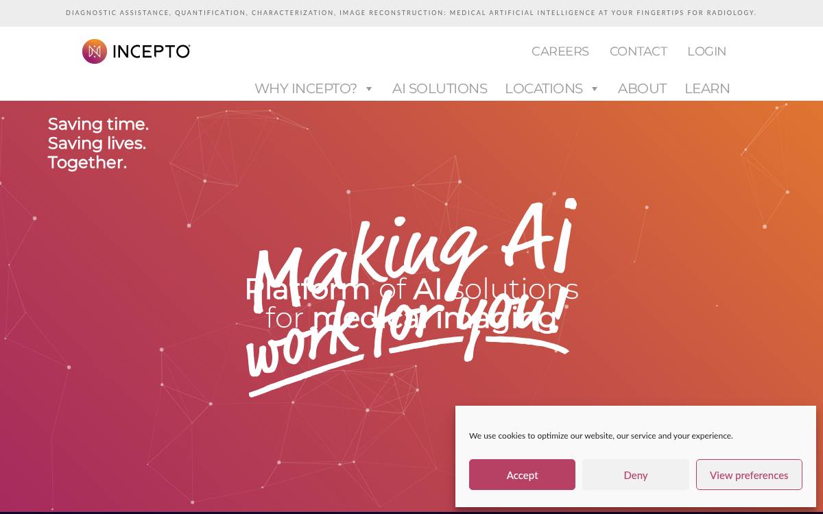 Incepto Medical website preview