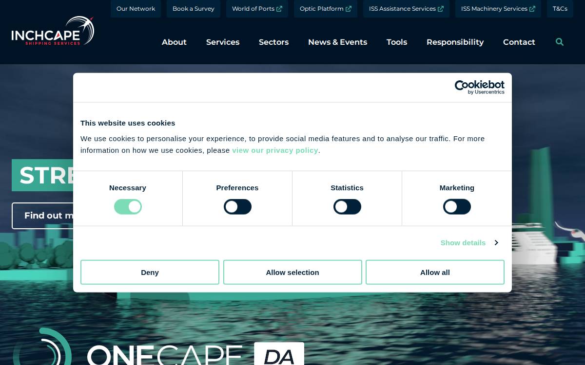 Inchcape Shipping Services website preview