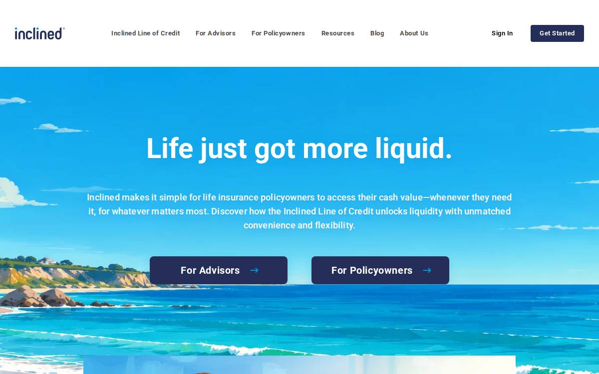 Inclined Technologies website preview