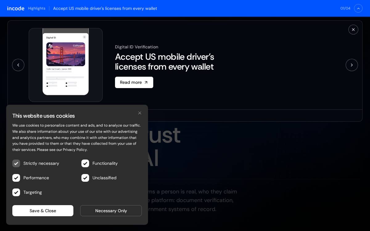 Incode website preview