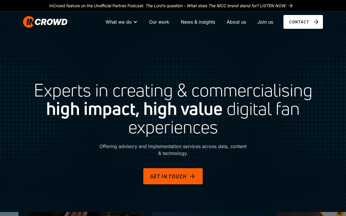 Incrowdsports website preview