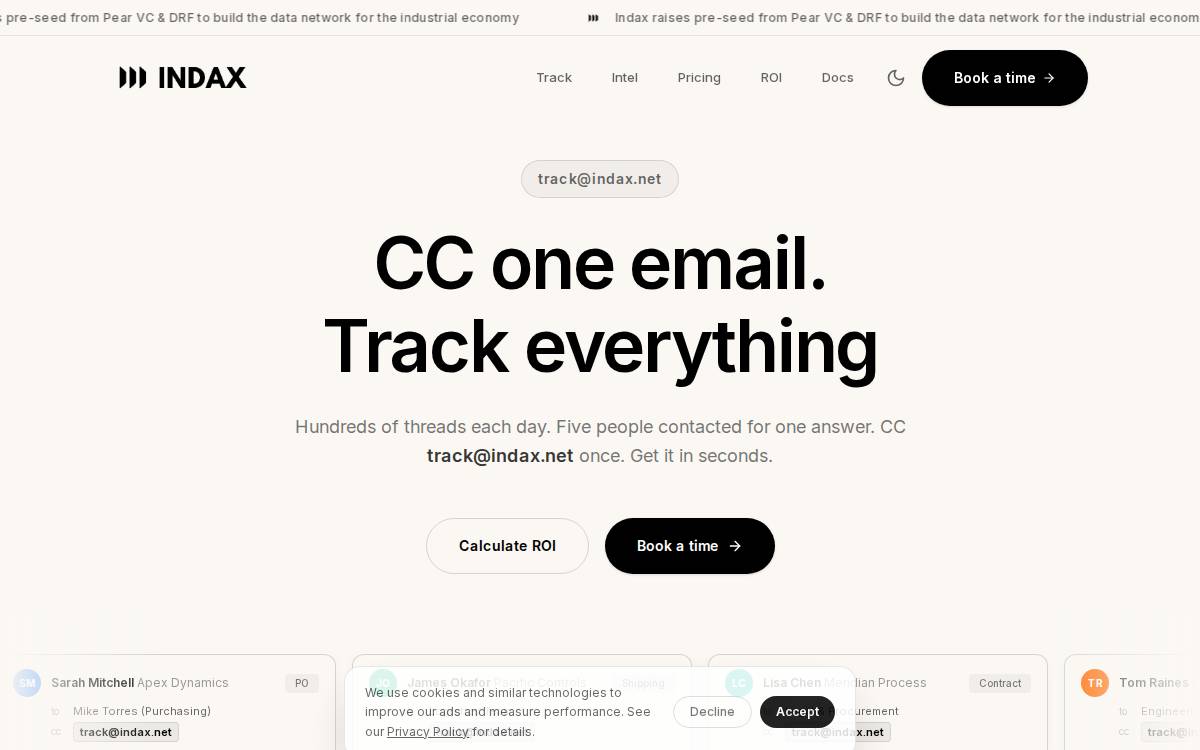 Indax website preview