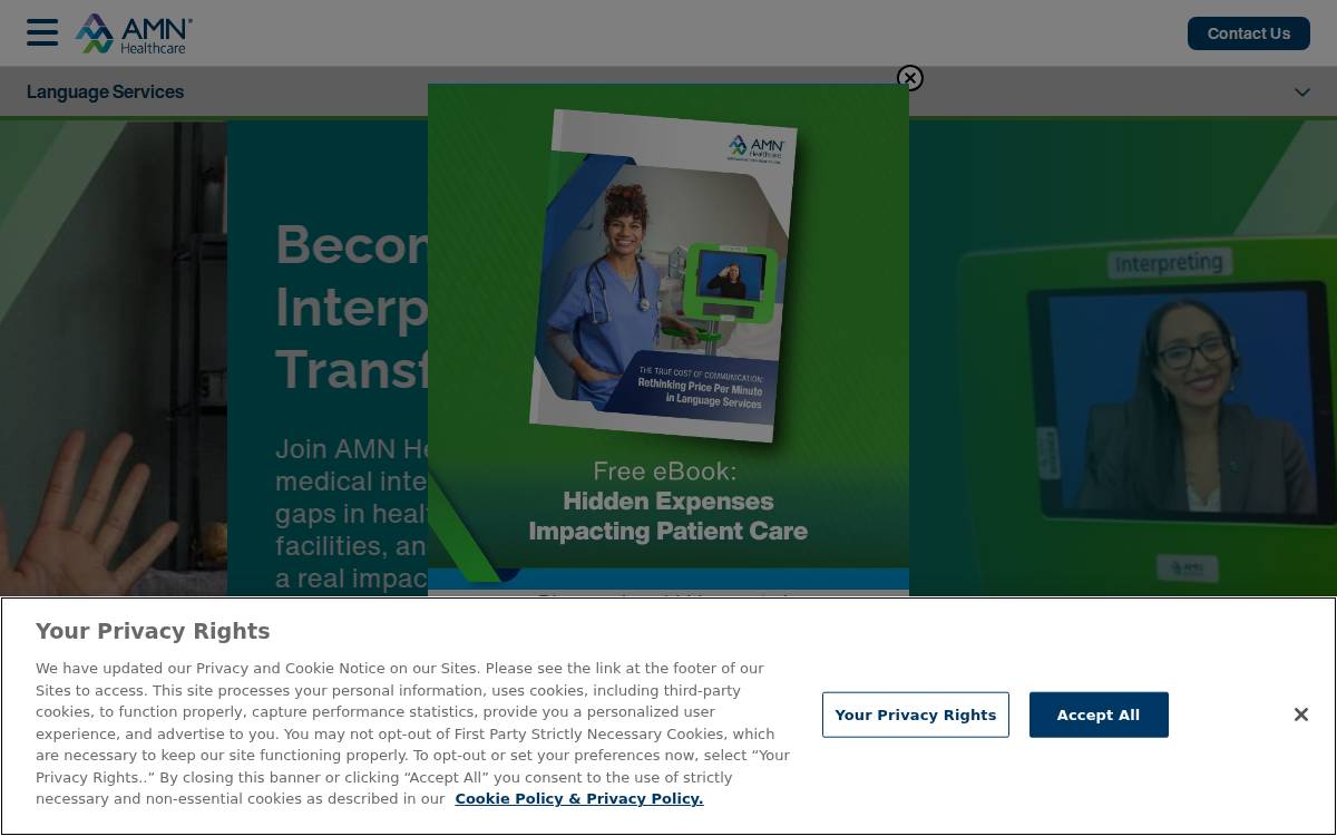 Indemand Interpreting website preview