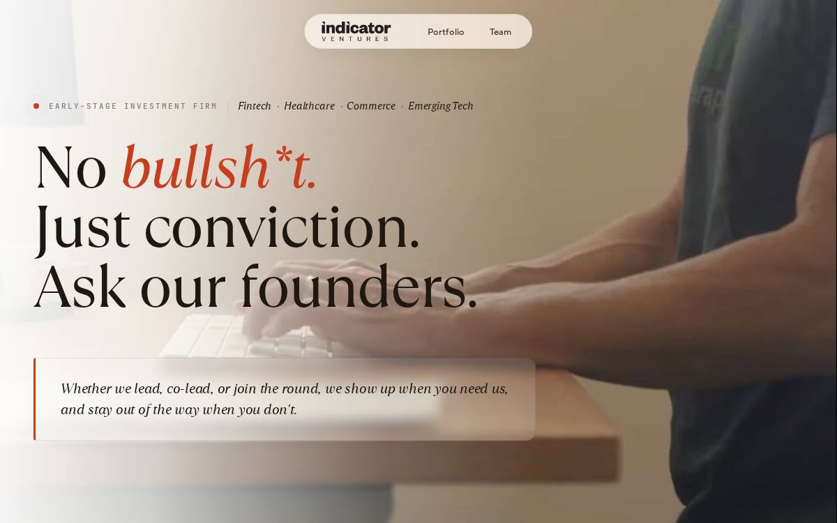 Indicatorventures website preview