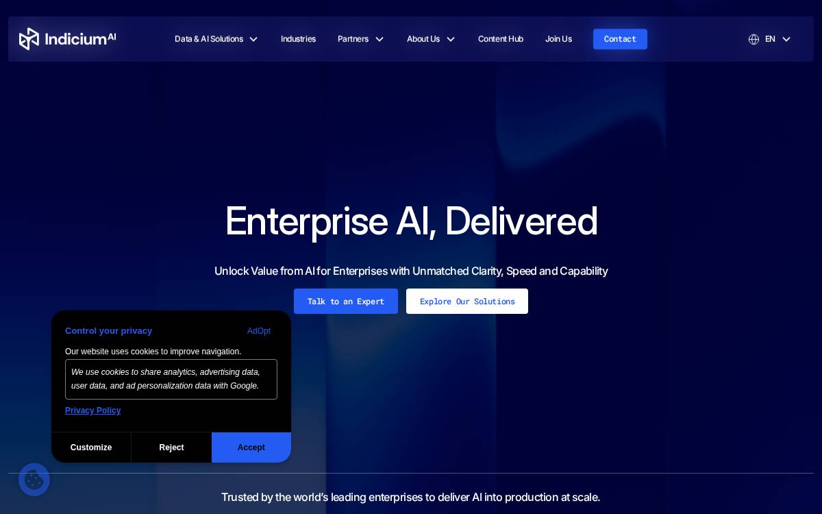 Indicium website preview