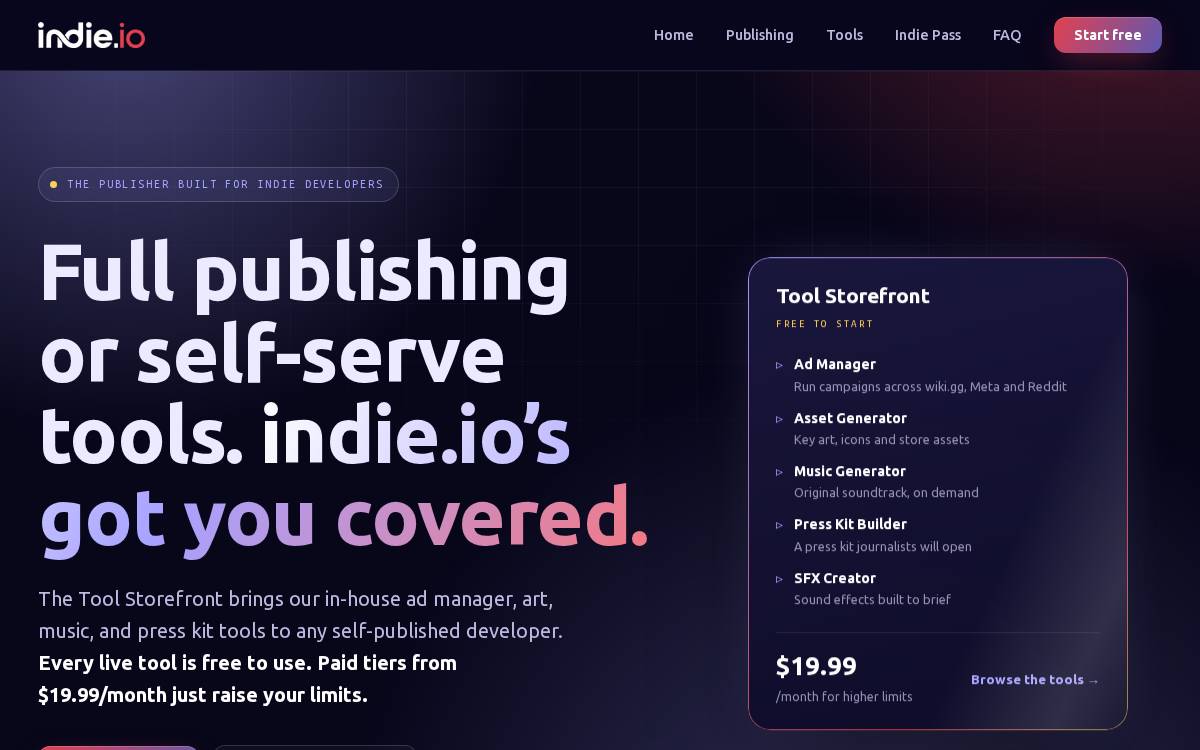 Indie website preview
