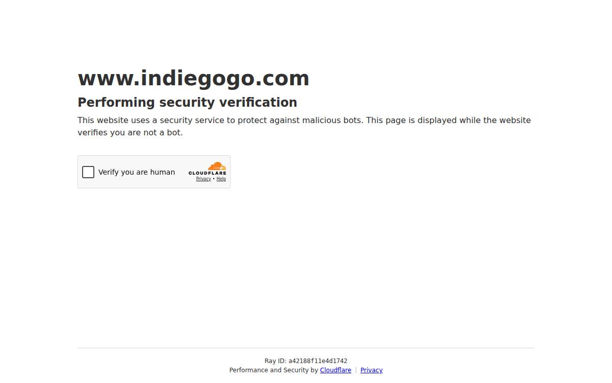 Indiegogo website preview